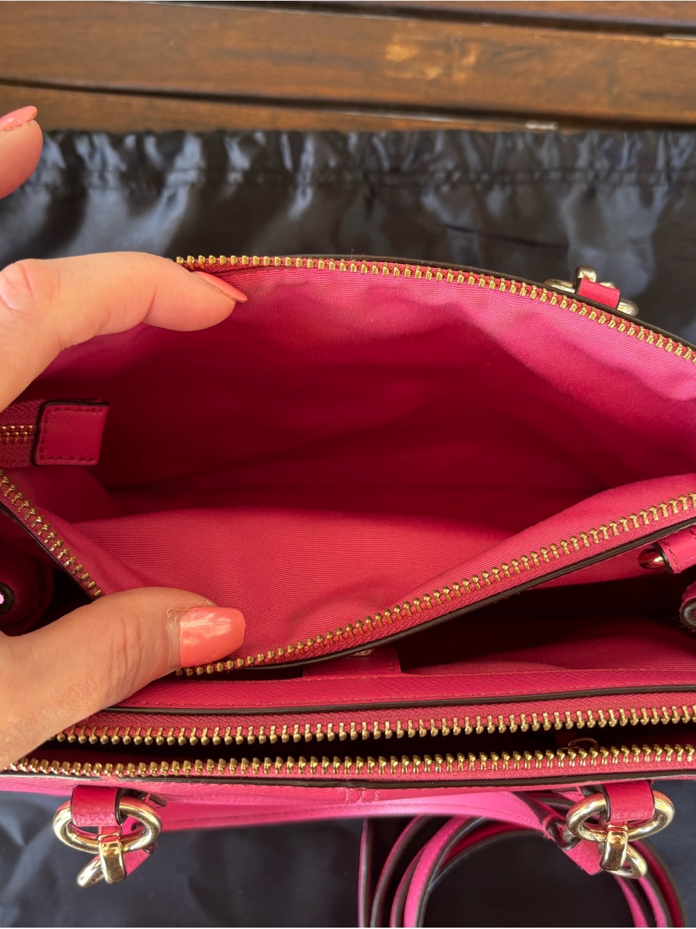 Coach Mini Brooke Carryall Pink Pebbled Leather Crossbody Satchel F57521 - Picture 5 of 10